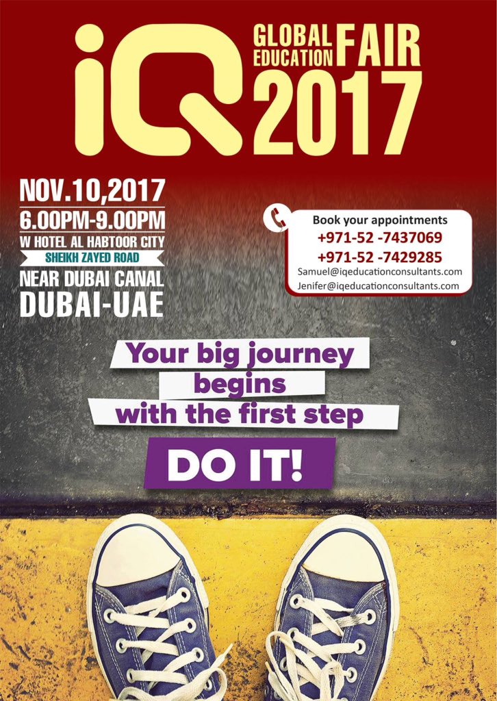 iqecdxb's tweet photo. Global Education Fair open event on Nov. 10, 2017 from 6-9PM at W Hotel.Admission is FREE!!!!
.
.
#iqeducationconsultants https://t.co/X0GkH2B10n