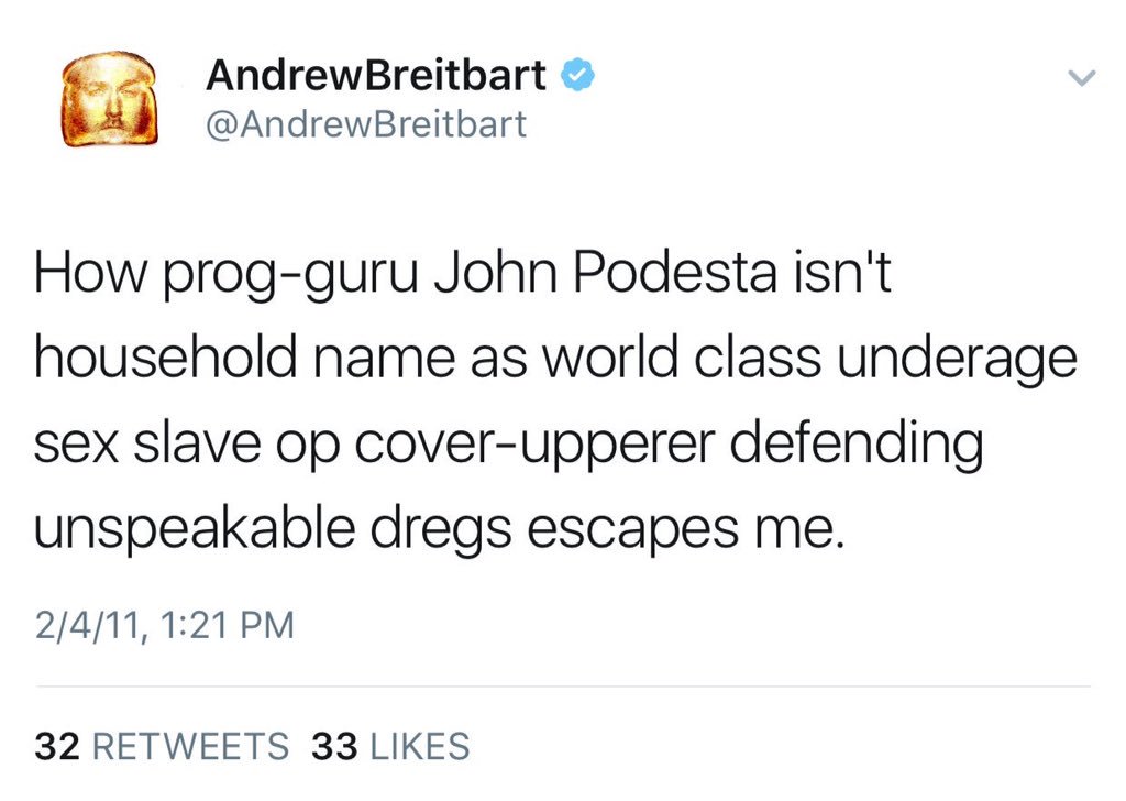 <a href="/johnpodesta/">John Podesta</a> I'll refer to Andrew Breitbart for my true feelings..