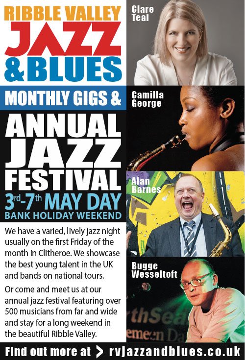Discover Ribble Valley Jazz Fest! May Day Bank Holiday ~ Earlybird Freedom Passes fantastic deal - More info?  geoff@rvjazzandblues.co.uk