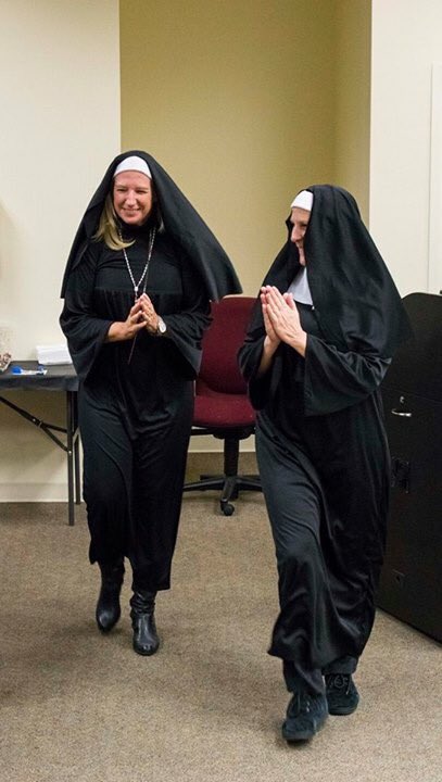 healthcaredist's tweet photo. #FlyingNuns swooped in for the 2nd Place Trophy 🏆 #TrickorTreats #HappyHalloween2017 https://t.co/OZj1rwD4ks