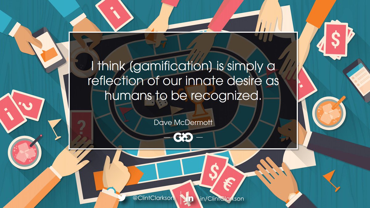 ClintClarkson's tweet photo. #QOTD I think #gamification is simply a reflection of our innate desire as humans to be recognized. #adultlearning #elearning #training https://t.co/oRUL73ZSz5