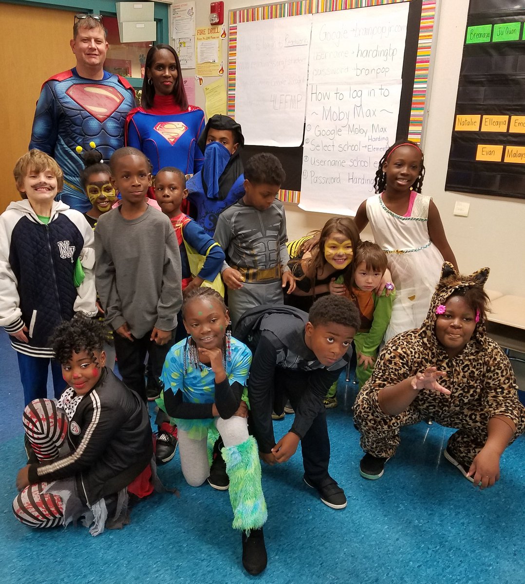 Teejayc3's tweet photo. Harding Strong! Superhero Admin team with Mrs. Betz' s 3rd grade  class... @RobJKearns @YtownSchools https://t.co/vrwsx7rWaY