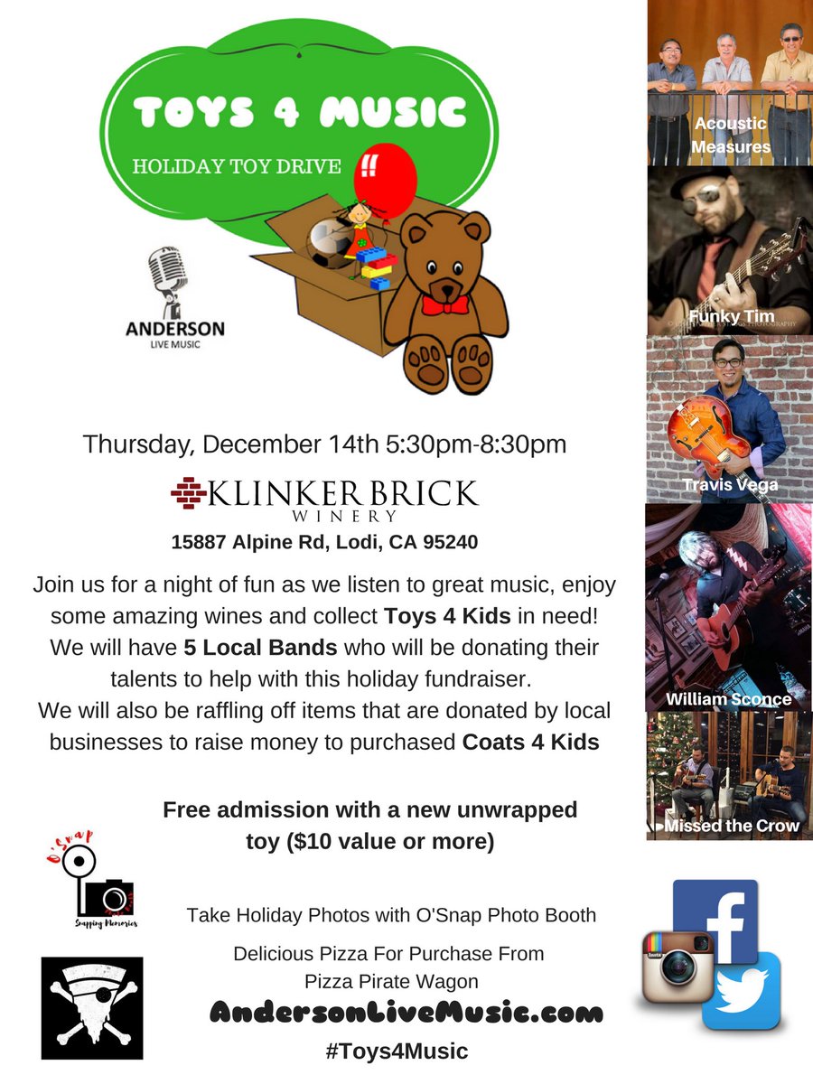AndersonMscLive's tweet photo. Please help us spread the word about this Fundraiser! #Lodi #Stockton #Galt #Lockeford #Linden #christmas #toys4tots #lodihouse #209miccheck https://t.co/b3QcSo5O9t