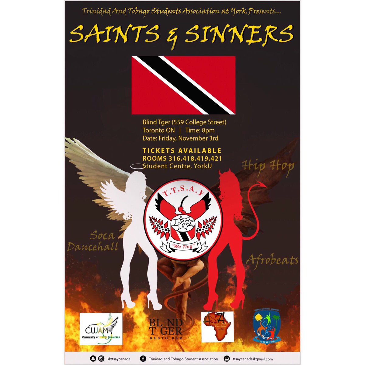CUJAM876's tweet photo. Club going up... ON A FRIDAY‼️ November 3rd!! SAINTS AND SINNERS! Located at Blnd Tger Nightclub !! $10 Tickets ! Dm for more info!! https://t.co/G6xkhqLI8G