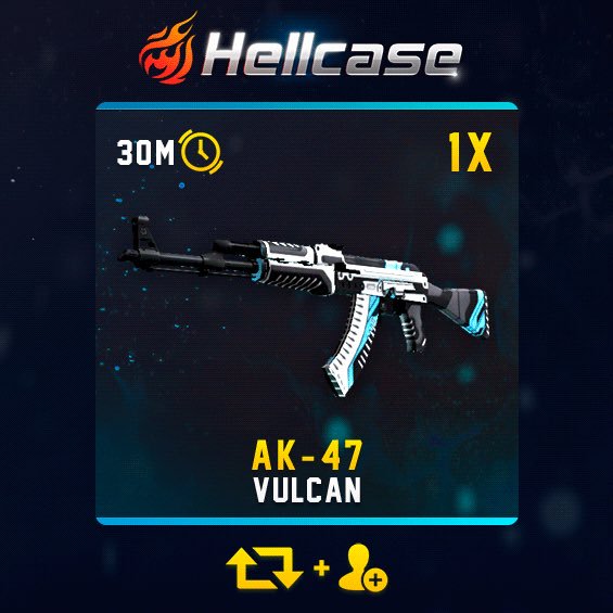 hellcase's tweet photo. 🔥AK-47 | Vulcan #Giveaway:

▪️RT &amp; Follow &amp; Trade URL
▪️CLICK: https://t.co/7O7yIFlC16

🏆Winner in 30m!

#hellcase https://t.co/GrypS6Axqa