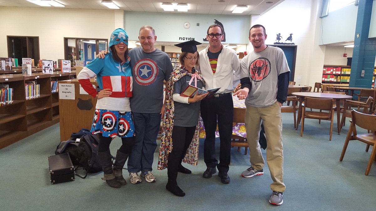 Marshall8A's tweet photo. 8A Teachers SUPER excited to show off their powers! #@MMSBPS #wearemarshallms https://t.co/gqilvJ0yix