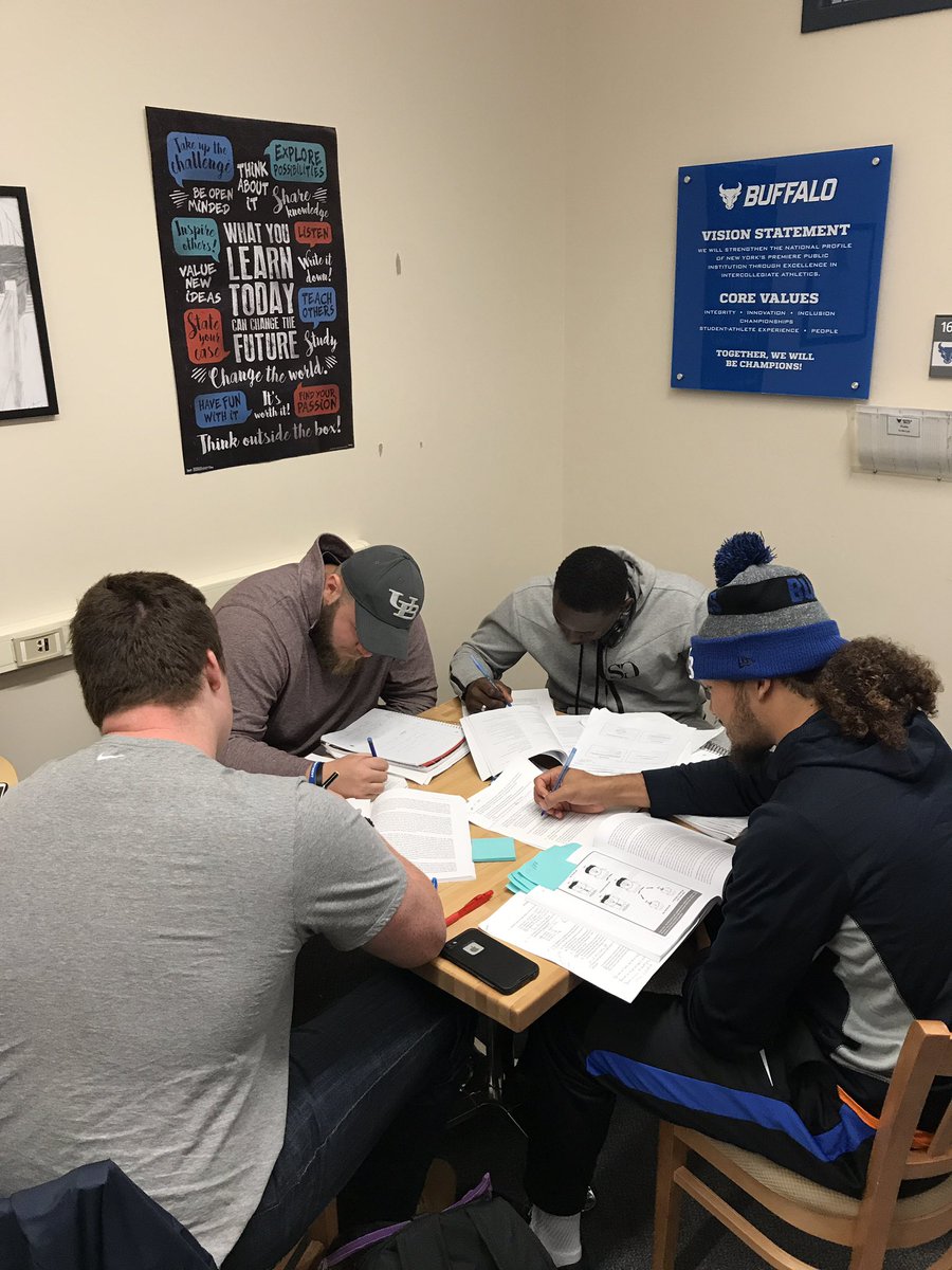 Look at these <a href="/UBFootball/">UB Football</a> students studying hard for their bio exam tomorrow 🎉🤘📚 #LearningDevelopmentCenter