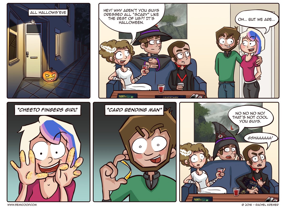 semicoop's tweet photo. Happy #Halloween! Don't have a costume yet? This comic might help you out and really scare your #tabletop friends! 🎃 https://t.co/73mK9fiuUm https://t.co/pjDsjYaPuQ