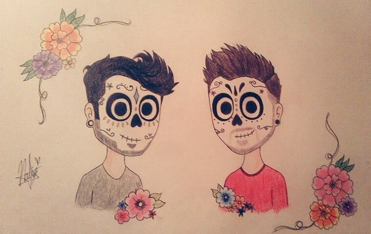 jeonghanchamoy's tweet photo. He dibujado a @auronplay y @Wismichu como calaveras mexicanas 💀🌼😊
Lo hice con mucho amor 💞 espero les guste. https://t.co/UOpRRYWcls