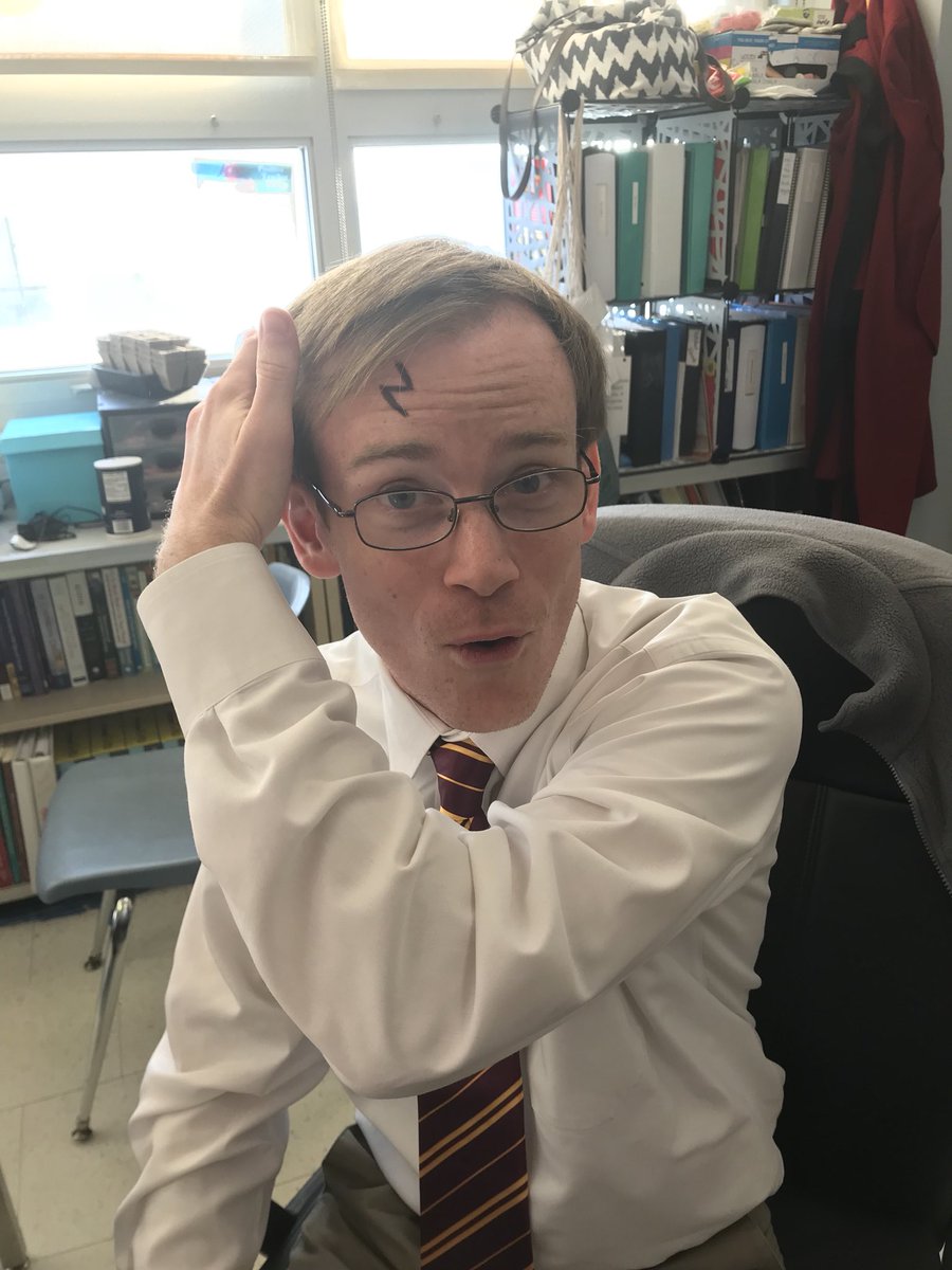 MrsLyon_'s tweet photo. When your coteacher IS Harry Potter! https://t.co/dpnipjH2Z9