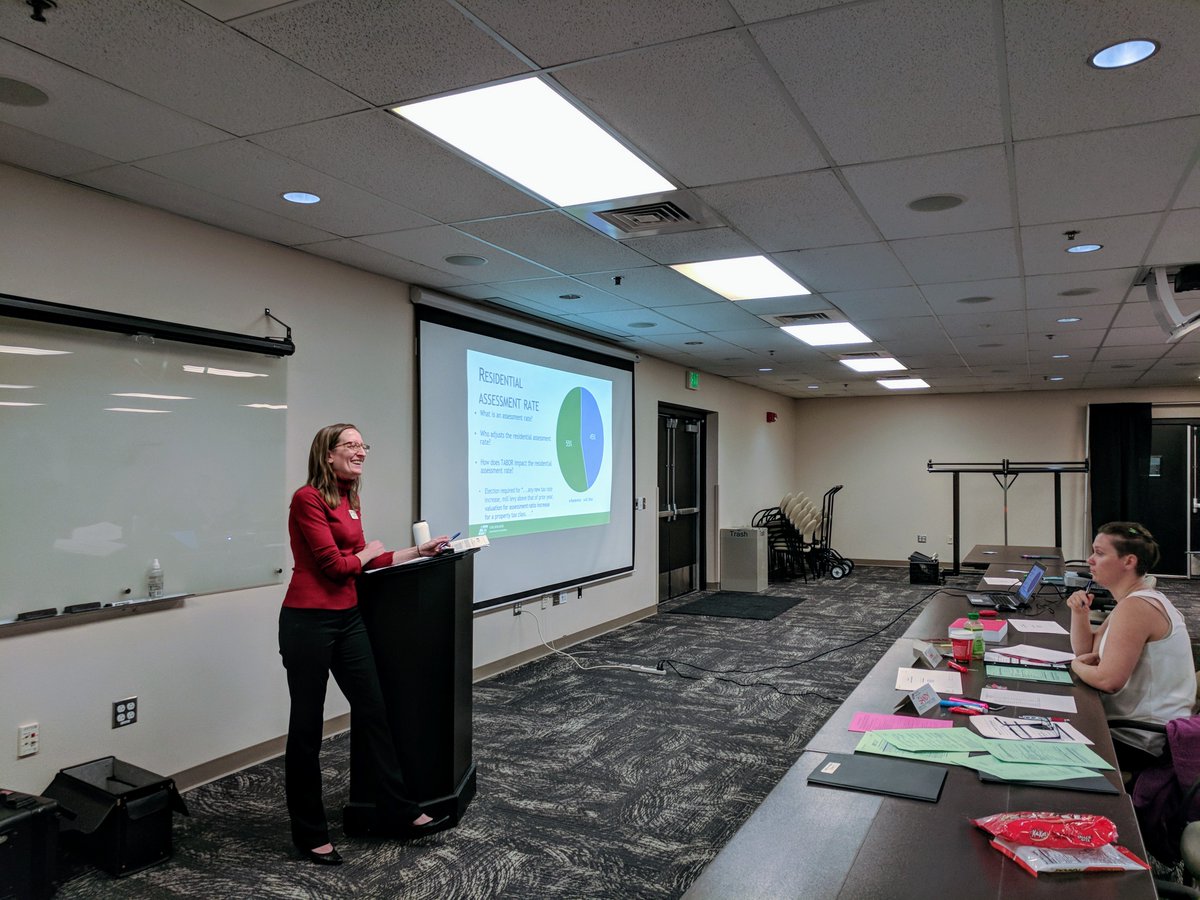 COLocalAffairs's tweet photo. Cynthia Thayer presenting at today's Local Government Levies session in #CastleRock. Hosted by #DOLAs Division of Property Taxation. https://t.co/OtP6yNGQXJ