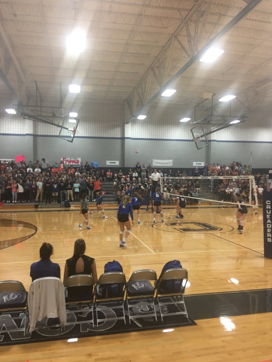 TCA_Addison's tweet photo. Live from Tomballโ@TAPPSbiz Area VB playoffs vs Concordia Lutheran !! #GameDayTCA #letsgoTCA https://t.co/wXpMDtDVY1