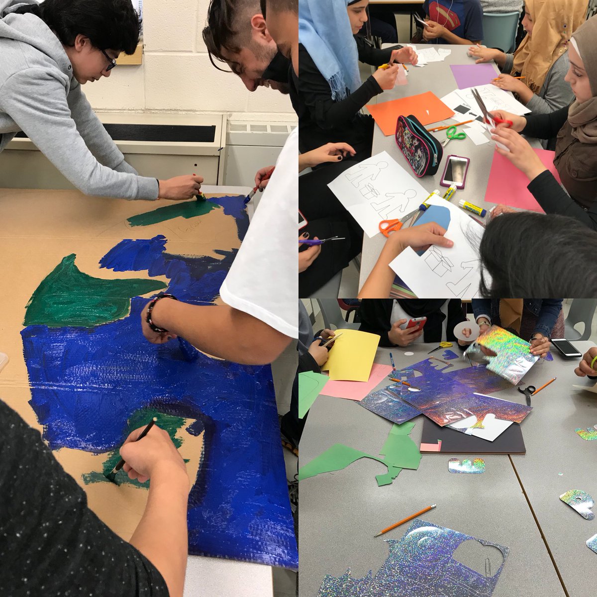 Working on our BOH display with Ms.Lin's class. #ESL #tlkproud <a href="/TLKLife/">TL Kennedy SS</a>