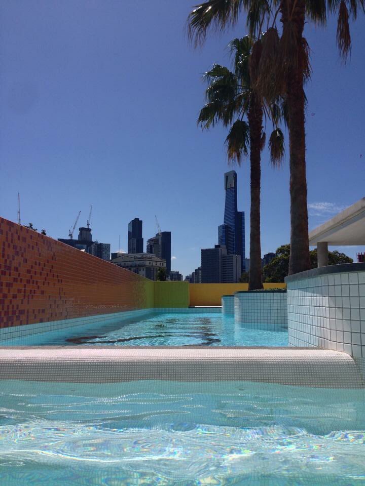 My view from my pool in Melbourne #amazingplace #melbourne #coventrystreet #eurekatower #australia