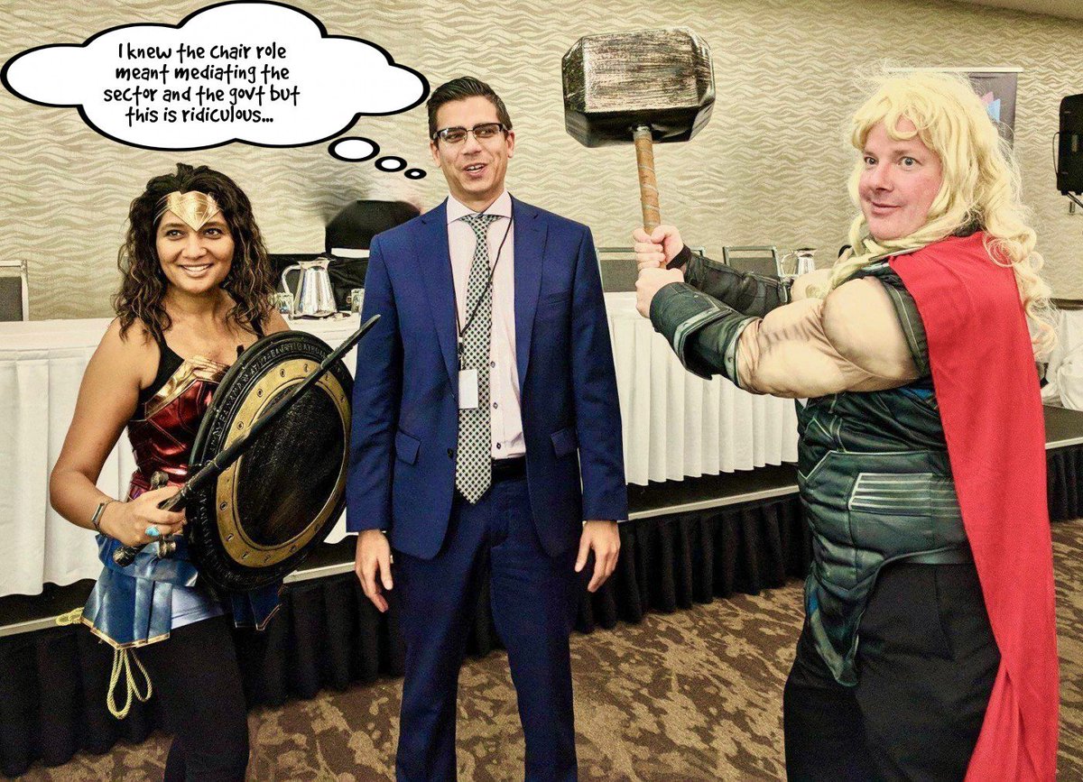 YYCNewcomers's tweet photo. At @ABsummit here in #YYC and @AAISAconnection Chair & @YEGNewcomers ED @ErickAmbtman is getting 2 know the sector #halloween #ABSettlement https://t.co/kGxyxURi46