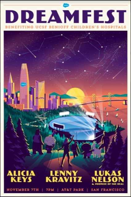 Benioff's tweet photo. Dreamfest benefiting @UCSFChildrens. https://t.co/3TqxU1vtmg