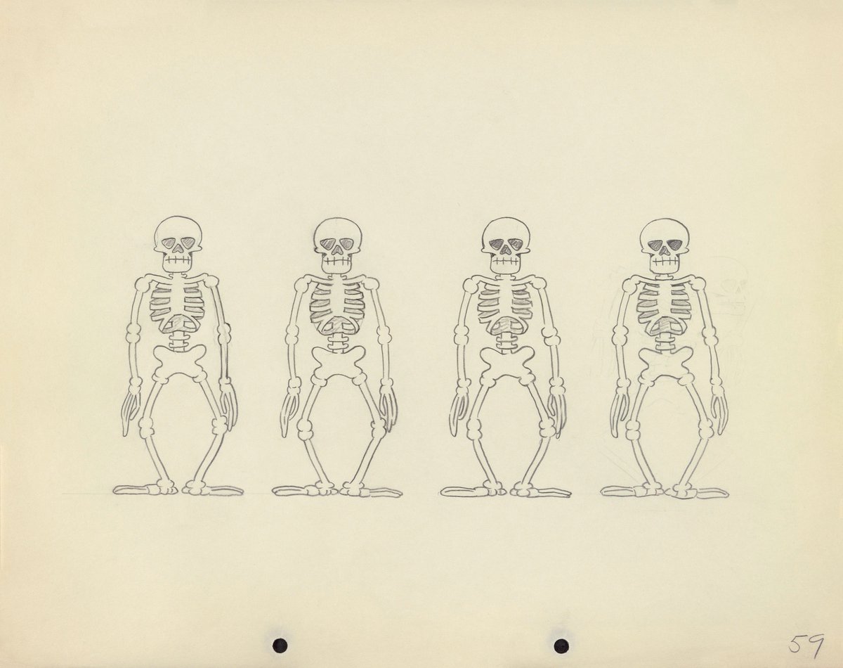 DisneyAnimation's tweet photo. Happy #Halloween! Today we're sharing original art from the @DisneyARL, starting with "The Skeleton Dance," the first ever Silly Symphony! https://t.co/3P1Vn4XMh9
