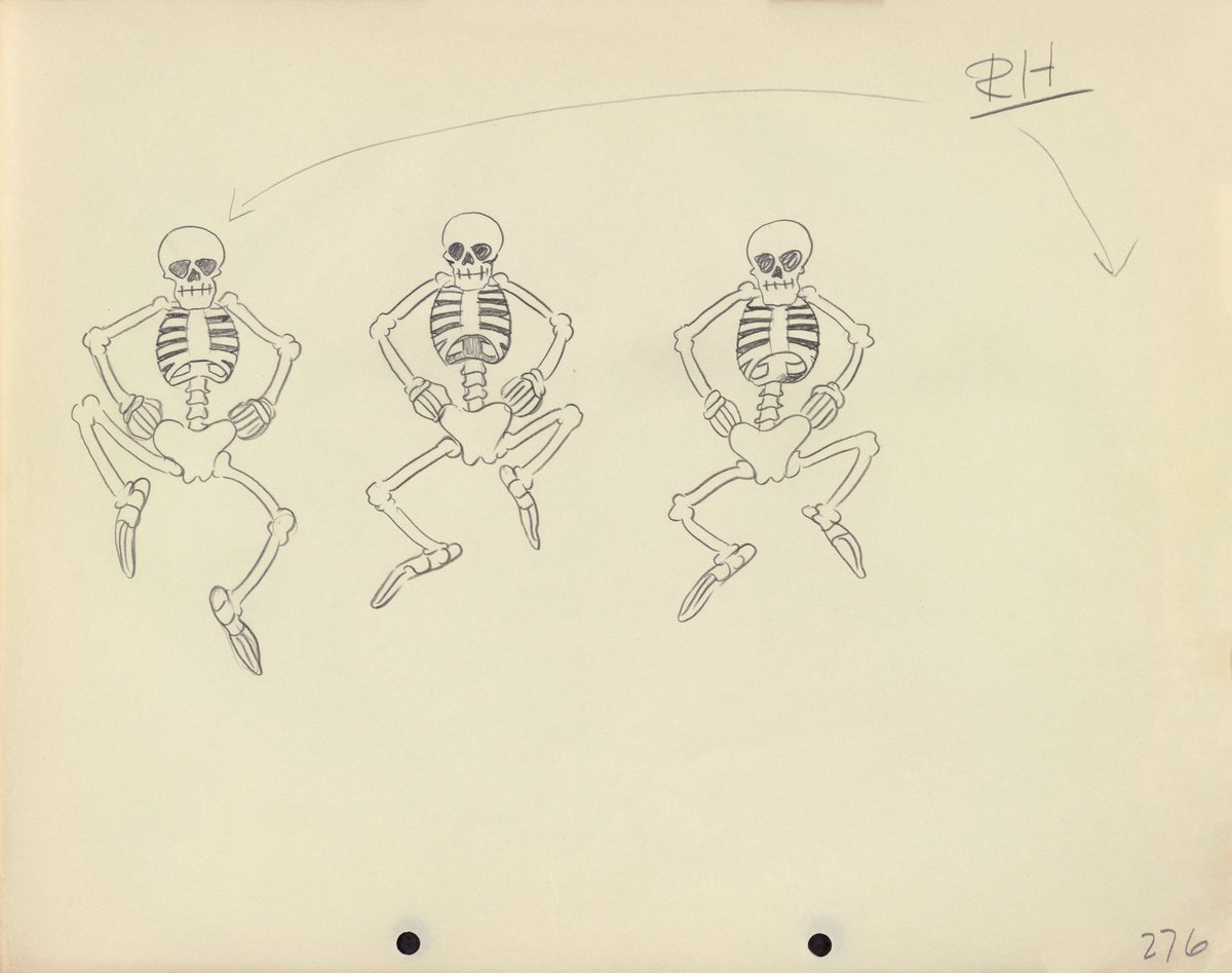 DisneyAnimation's tweet photo. Happy #Halloween! Today we're sharing original art from the @DisneyARL, starting with "The Skeleton Dance," the first ever Silly Symphony! https://t.co/3P1Vn4XMh9