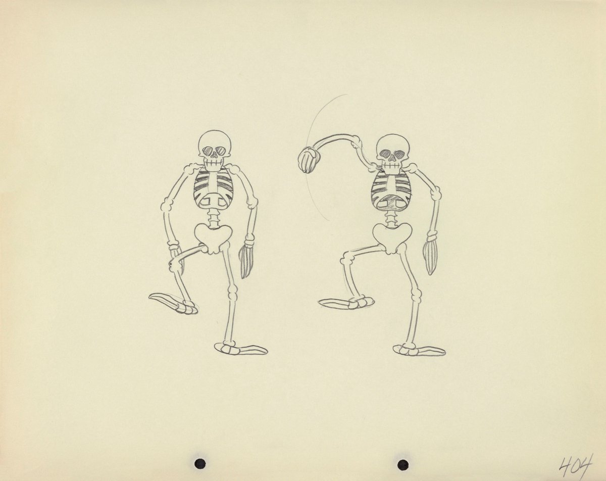 DisneyAnimation's tweet photo. Happy #Halloween! Today we're sharing original art from the @DisneyARL, starting with "The Skeleton Dance," the first ever Silly Symphony! https://t.co/3P1Vn4XMh9