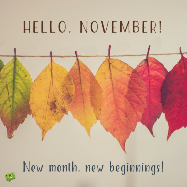 #newbeginnings #newmonth #november