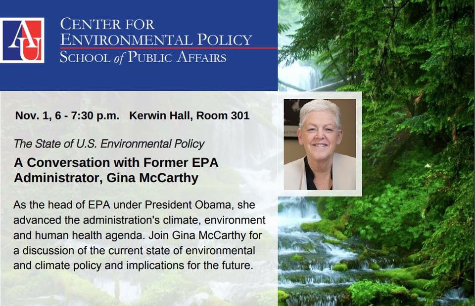 djfiorino's tweet photo. Join me tomorrow night for a Discussion with Former EPA Administrator Gina McCarthy about The State of US Environmental Policy. https://t.co/MfzkRhAXhx