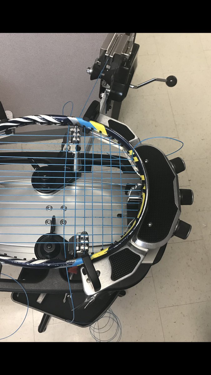 UNewHavenWTEN's tweet photo. Just because it’s the off-season doesn’t mean we aren’t preparing for next season. ⚡️ #stringingtime #GetChargedUp https://t.co/QZYmwJgoOw