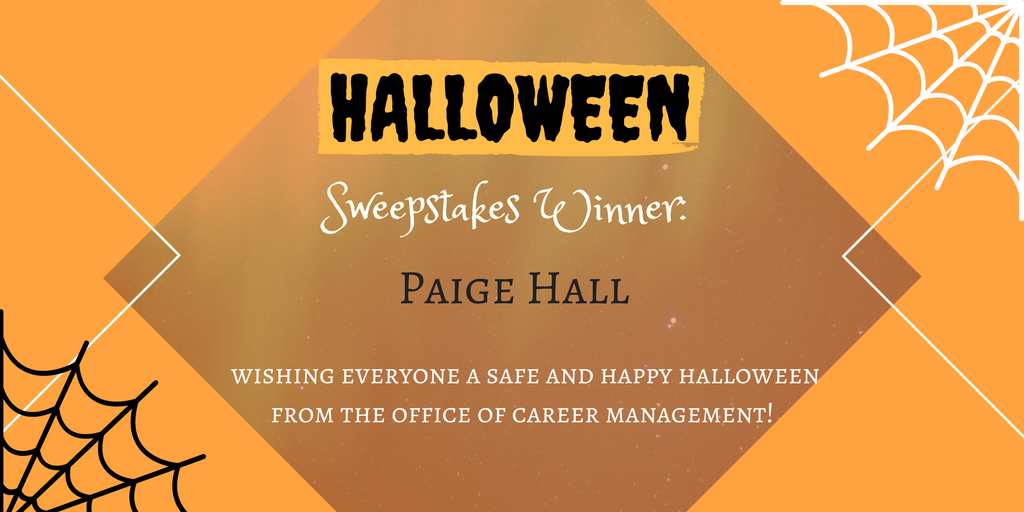 MooreCareerMgmt's tweet photo. Happy Halloween and congrats to our sweepstakes winner @PaigeHall5!! Message us to claim your gift card! #MooreMgmt https://t.co/W40iEW38Jh