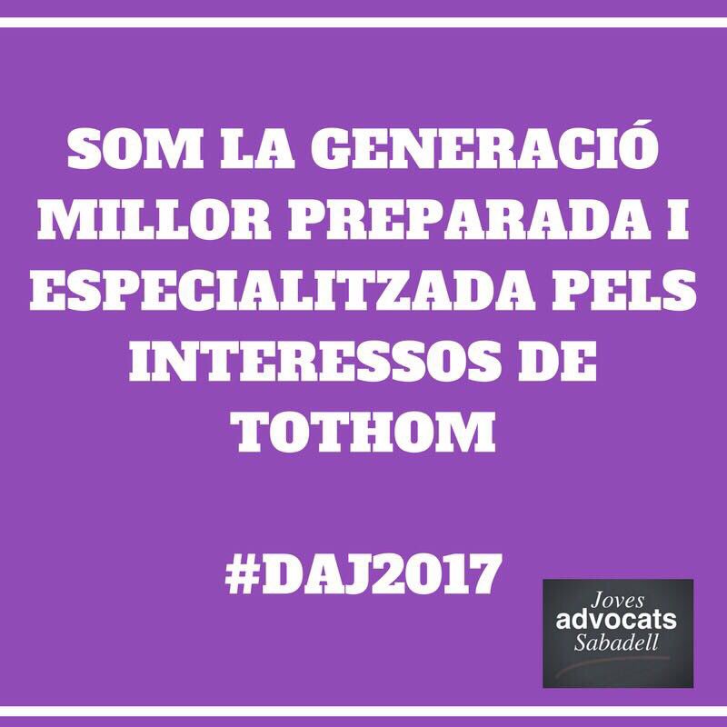 jovesICASBD's tweet photo. DIA DE L’ADVOCACIA JOVE #DAJ2017 @JovesAdvocats @CEAJ_abogados @icasbd https://t.co/zkJdgwfnYg