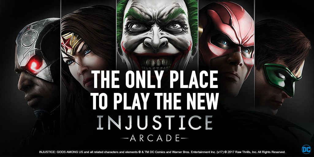 DaveandBusters's tweet photo. Play the NEW Injustice Arcade Game FREE* + 3 more plays on our new games with $10 Power Card® purchase! https://t.co/9Ef0o2GDGE https://t.co/a8rdNfUY8c