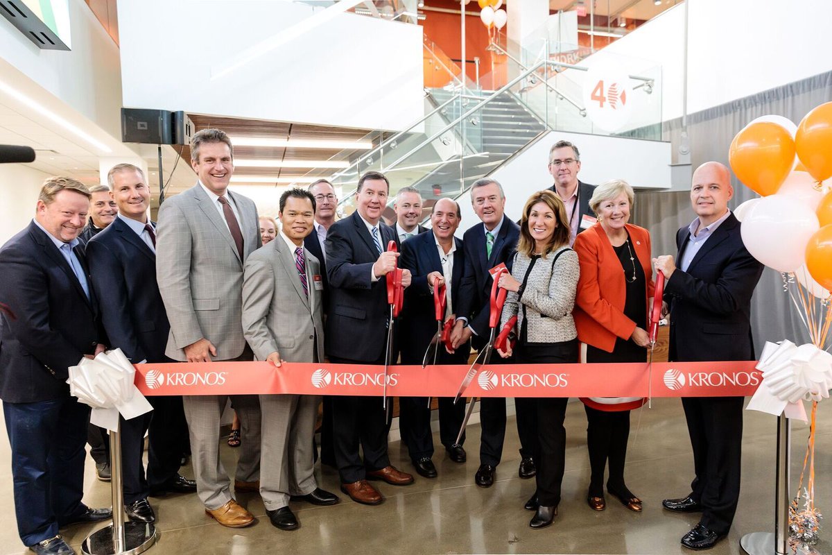 UKGInc's tweet photo. Kronos Celebrates 40 Years of Innovation with Grand Opening of 500,000 sq. ft. Global Headquarters: https://t.co/0K3Edf6PjI #KronosTurns40 https://t.co/aS9fL6FoVH