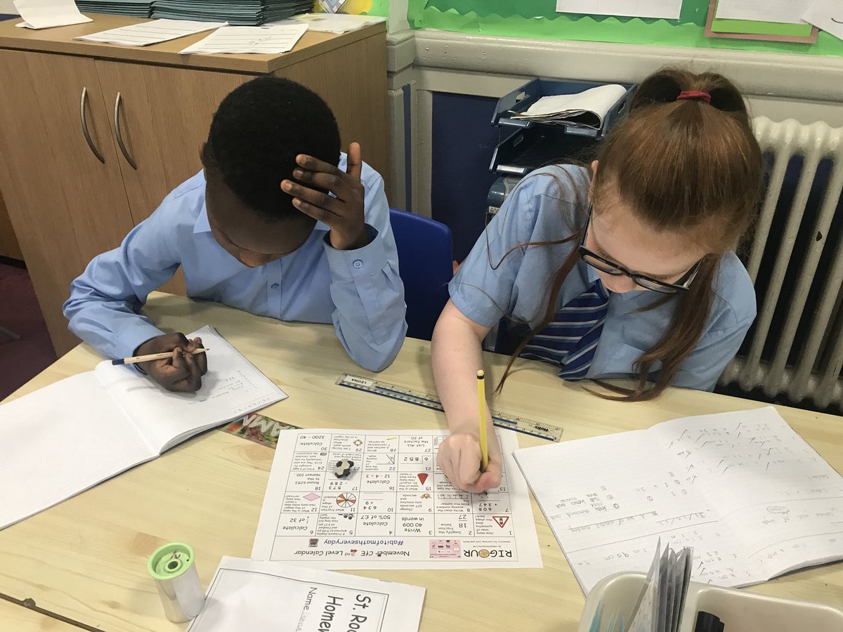 SaintRochsPS's tweet photo. P7 working hard doing #abitofmathseveryday and Daily Rigour Maths. @MissAbs10 heard great maths partner talk! #thinkingfaces #numeracy https://t.co/bJpz6MKhy7