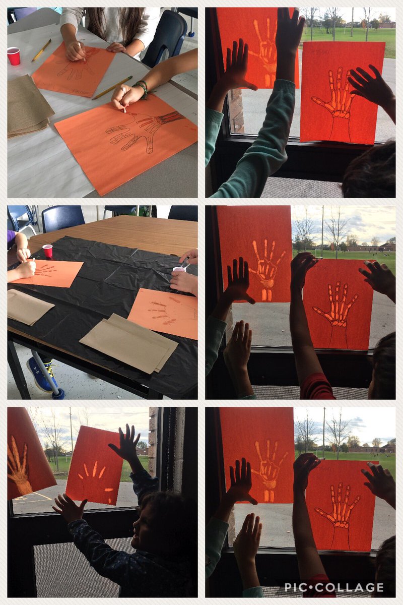 TraciNehmeOCSB's tweet image. 5/6 Ss @OCSB_JPII creating skeletons for Halloween and learning about bones in our hands.  #musculoskeletalsystem