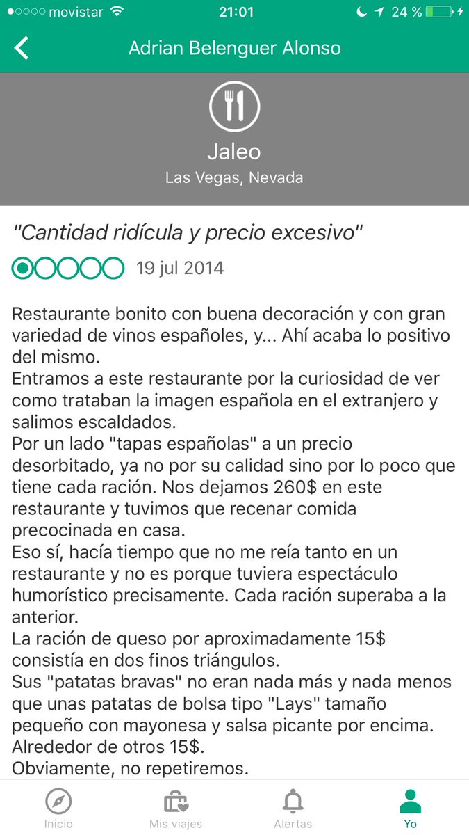 SrSaeba's tweet image. Cuando mis críticas gastronómicas arruinaban reputaciones overseas. #wsop2014