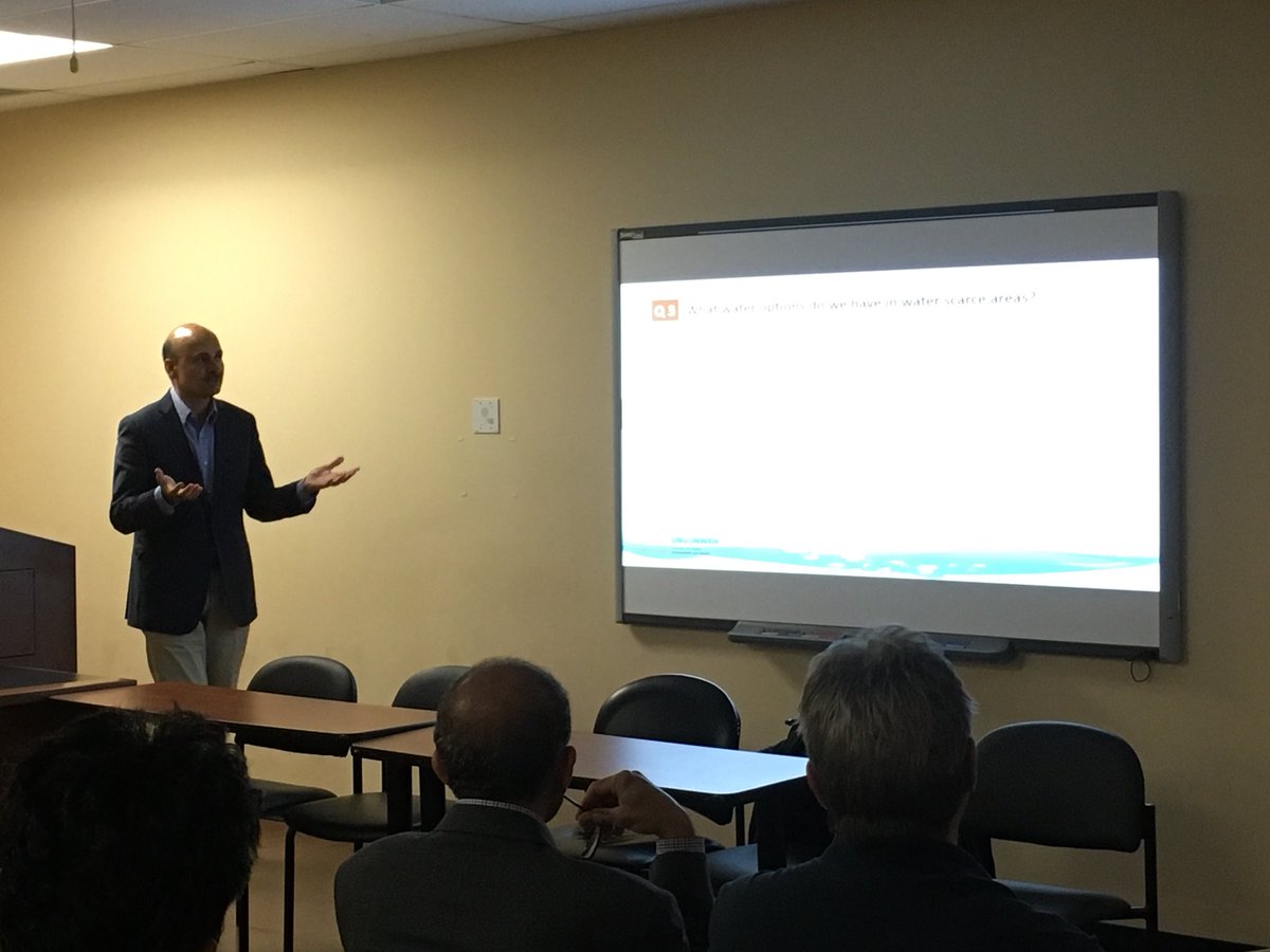 seanderson6's tweet photo. Our second #macwaterweek event happening now: A Halloween day lecture on “Unconventional Water Sources” by @UNUINWEH ’s Dr. Quadir @MacWaterNet https://t.co/HqEIG7v4DQ