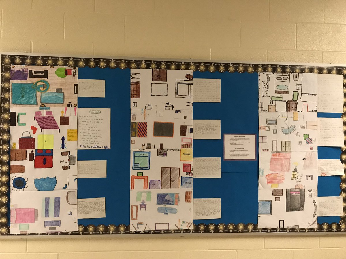 missropp's tweet photo. Showing off student's hard work using their knowledge of our vocabulary words and prepositions to describe and design their dream bedrooms! https://t.co/b91gAaMfIS