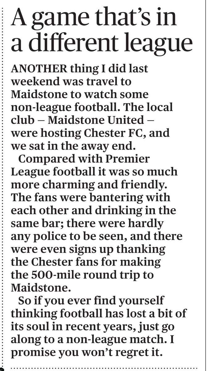 maidstoneunited's tweet image. Nice comment piece from Rohan Silva in tonight’s London Evening Standard, following his visit to the Gallagher on Saturday.