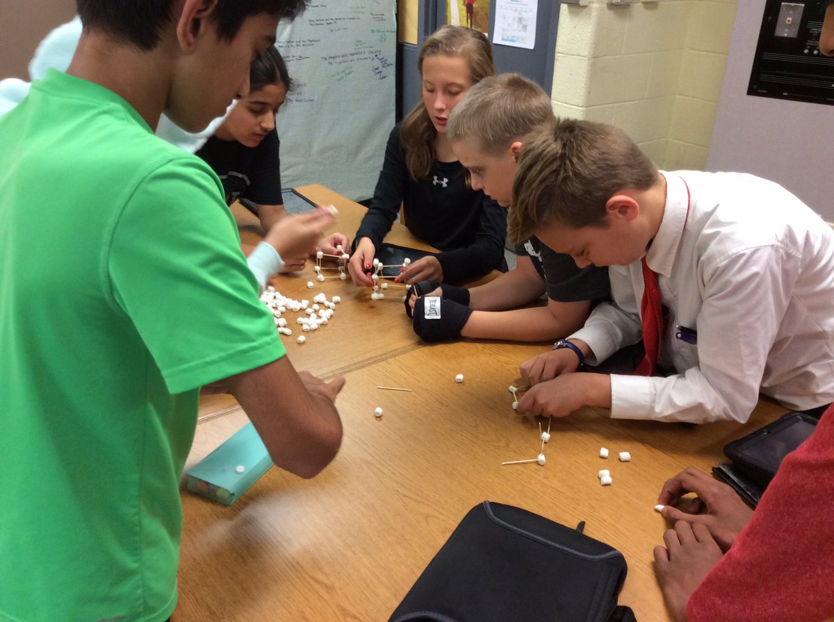 Building a structure with marshmallows and toothpicks for a Halloween U-knighted challenge! <a href="/SmithKnights/">Smith Middle School</a> #smiththinkers #U-Knighted