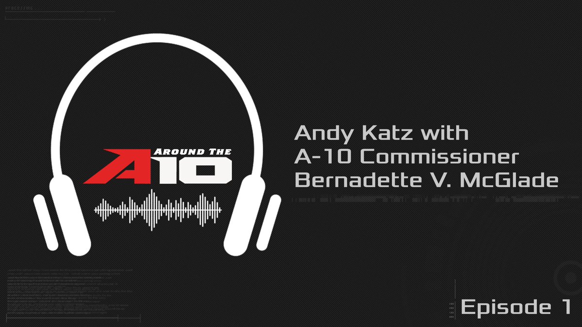 atlantic10's tweet photo. Take a 🎧 to the 1st episode of Around the A-10 with @TheAndyKatz, who sat down with #A10Commish at #A10MBB Media Day https://t.co/gi9ld1GNdl https://t.co/zXnQiyDPW5
