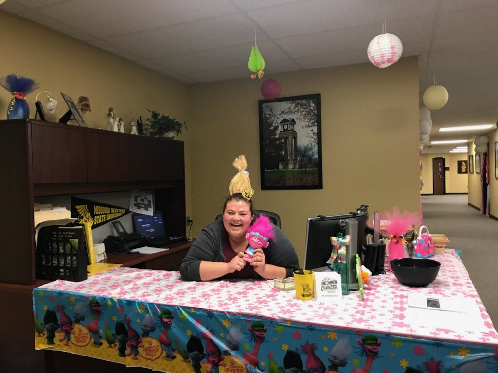 MWSUAdmissions's tweet photo. Our office embraced the @MWSUHomecoming theme &amp; Halloween this year to create Griffon Hollow! So #HappyHalloween from your #GriffonTrolls! https://t.co/cdwblWrzMY
