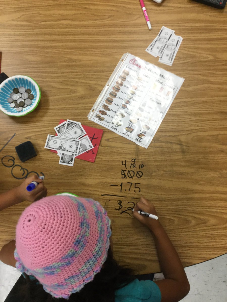 Ms_Sarah_Leo's tweet photo. Who doesn't love "buying" food from Chik-Fil-A and figuring out the change! #Thriving3rdGrade #RoadRunnersDerserveIt #RRD18 https://t.co/zYYzzqDurX