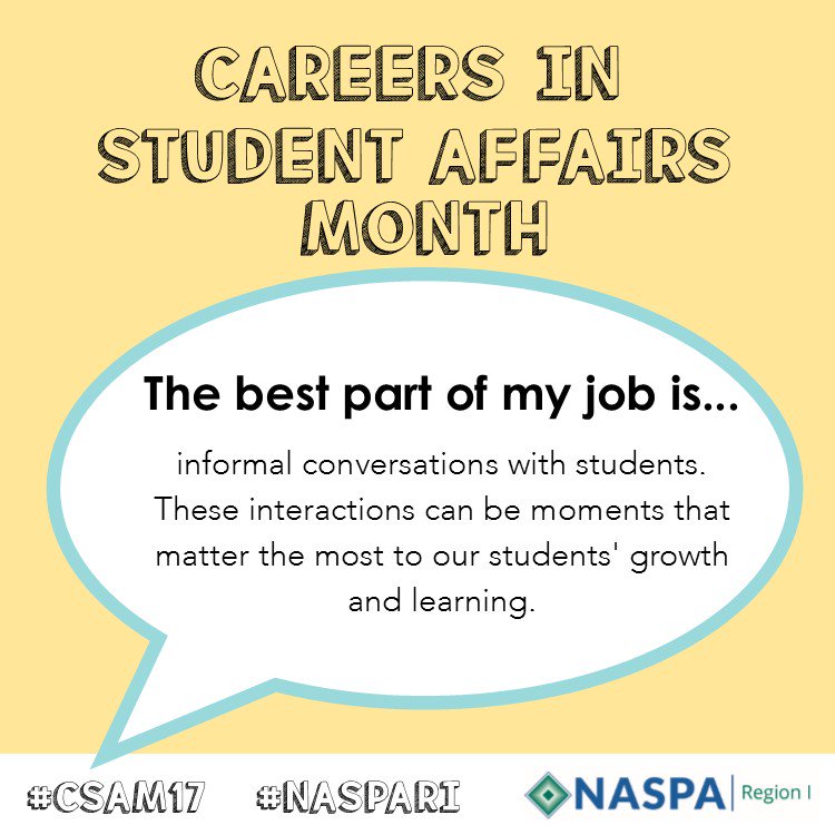 NASPA_R1's tweet photo. Who else agrees that this is their favorite part of the job? #CSAM17 https://t.co/4DgPNOphpF
