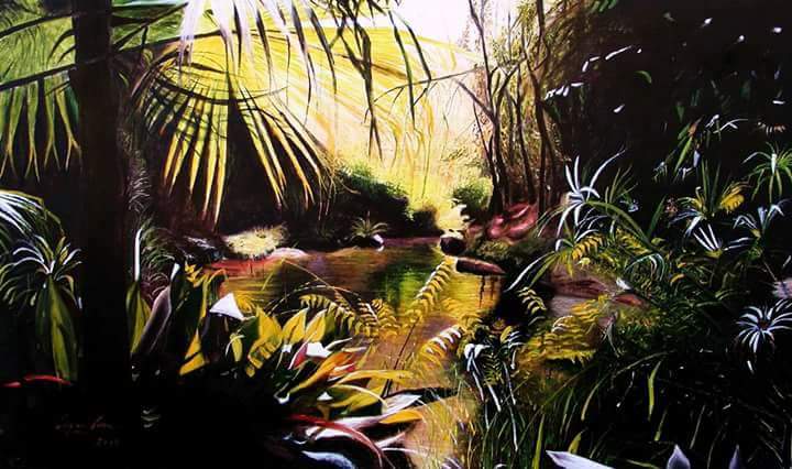 L'Arte di Carmine Capone: Quadro figurativo "Natura 2" mista su tela Mis. 170 x120 Coll. privata Presso 'Autore