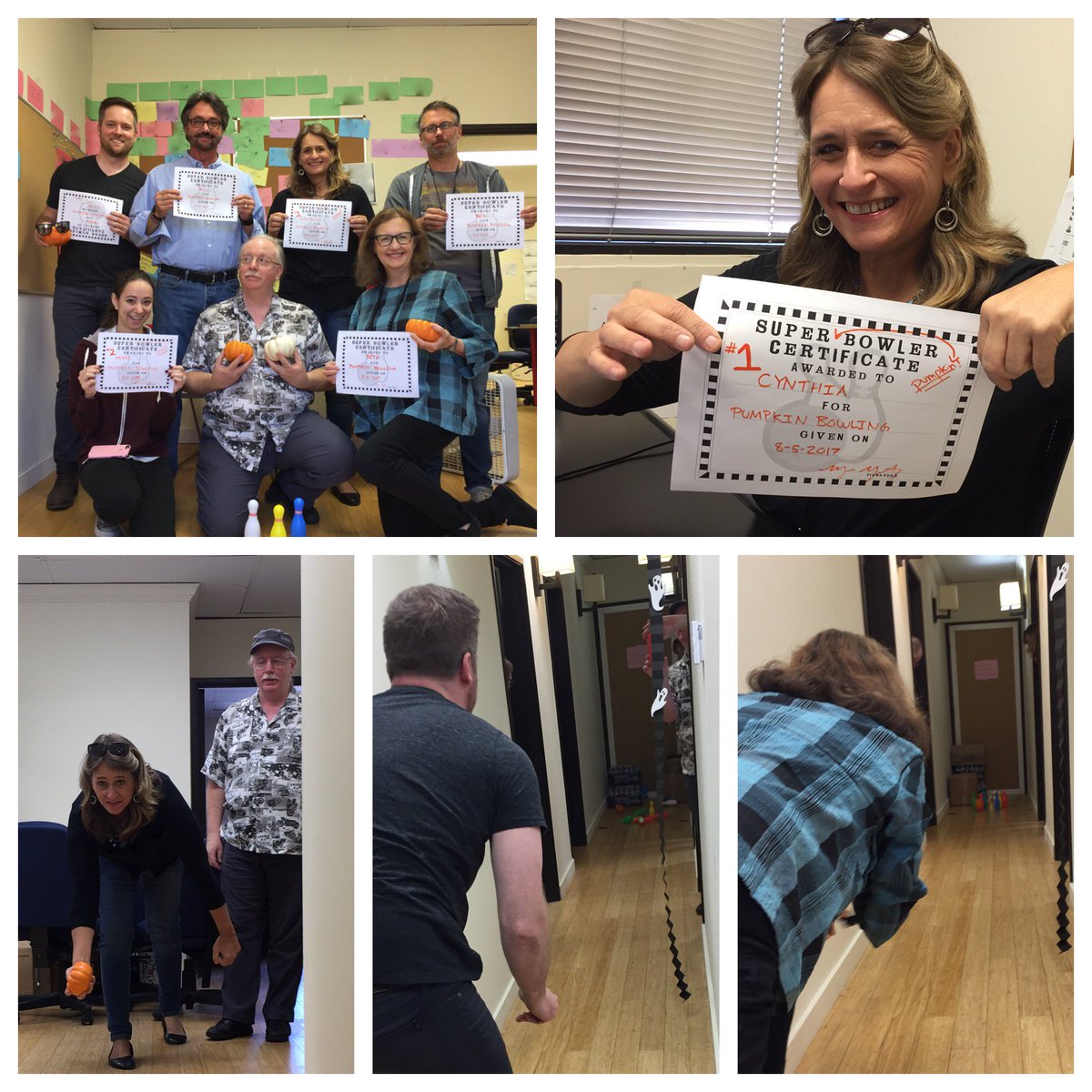Did you know? WCTH Writers have a PUMPKIN BOWLING TEAM!  This year @Deprozewon one with TWO strikes! CONGRATS! #HALLOWEEN  #HEARTIES