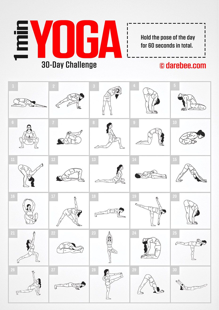 DAREBEE on X: 1 Minute Yoga Challenge by DAREBEE  # darebee #challenge #fitness  / X