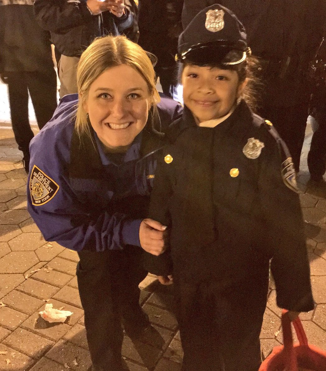 NYPD45Pct's tweet photo. Halloween in the #45Pct Our officers keeping the community safe while trick or treating. 🎃 https://t.co/AZLVuK1DSy