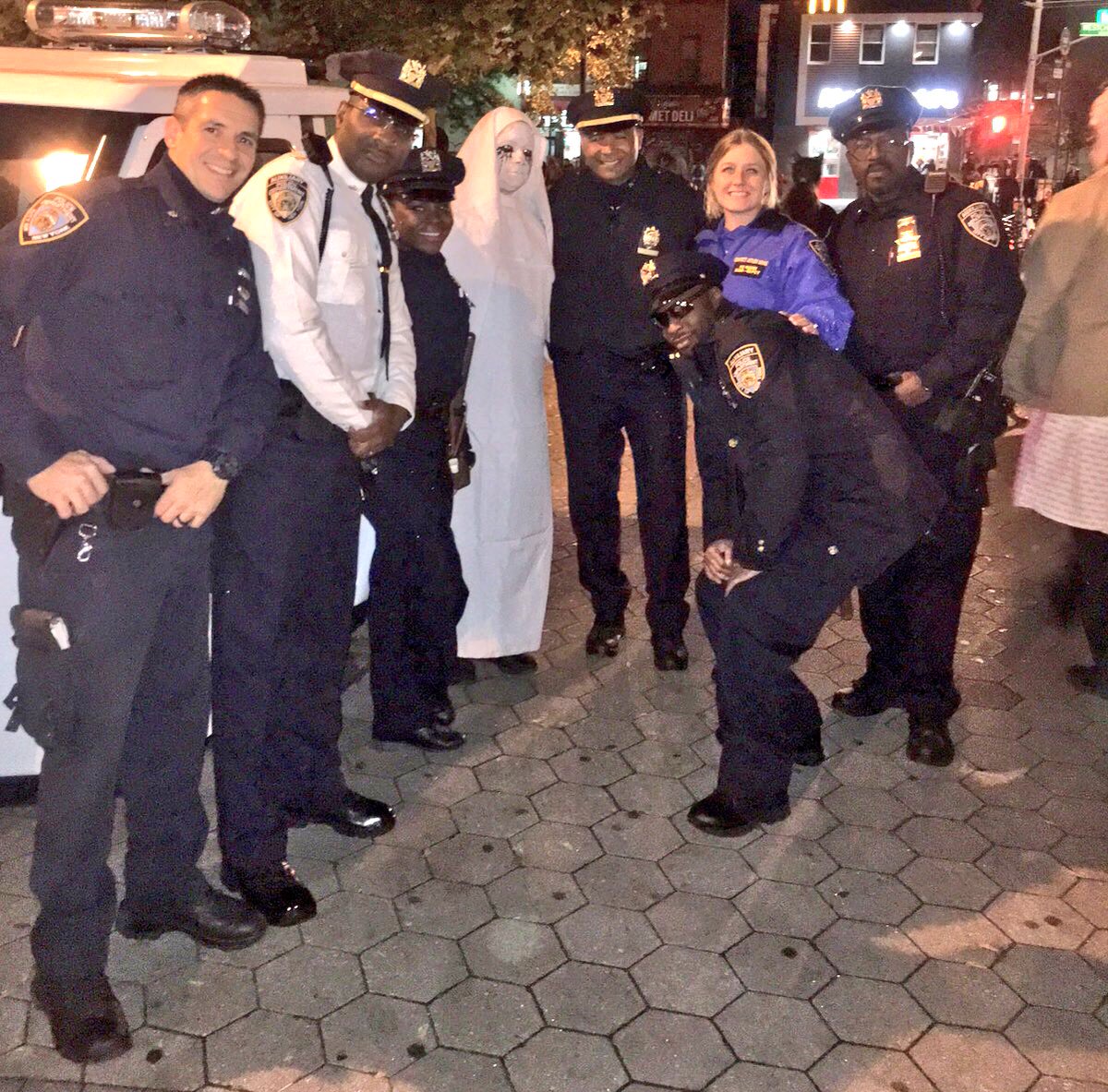 NYPD45Pct's tweet photo. Halloween in the #45Pct Our officers keeping the community safe while trick or treating. 🎃 https://t.co/AZLVuK1DSy