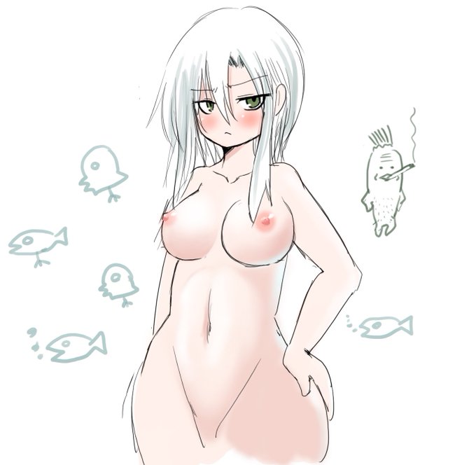 アイデアスケッチ時点とか、初期段階のカエデちゃん。
髪に獣耳模した何某が生えたのは、割と後期。 