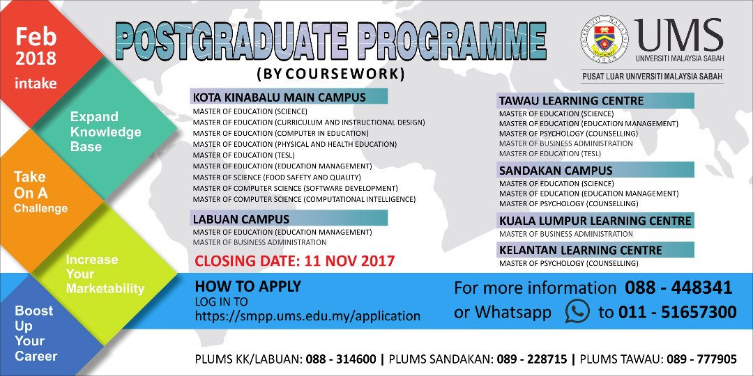 Program Sarjana Perniagaan MBA(Kerja kursus) ditawarkn di UMSKal Lbu. W: +6011- 51657300 <a href="/LabuanFT/">WP Labuan, Malaysia</a> <a href="/LABUANmy/">LABUAN Pearl of Borneo</a> <a href="/kualapenyu/">juliana kunjin</a> <a href="/KKCity/">BKI 🍉</a> @UmsKALtwt