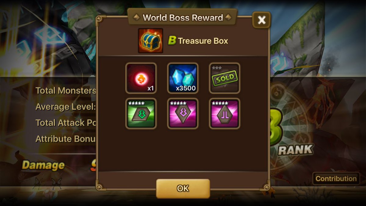 micamanika's tweet photo. World boss rewards have been pretty good lately. #SummonersWar #WorldBoss #Com2Us https://t.co/5SQPhPdN0R