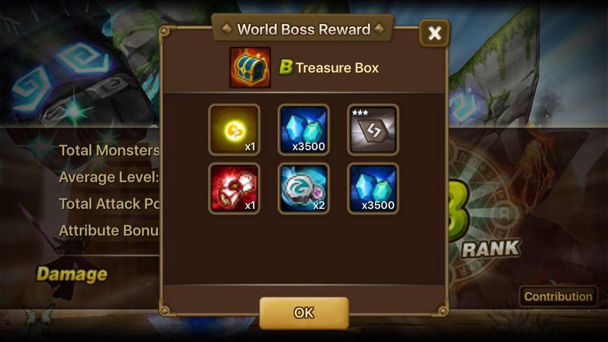 micamanika's tweet photo. World boss rewards have been pretty good lately. #SummonersWar #WorldBoss #Com2Us https://t.co/5SQPhPdN0R